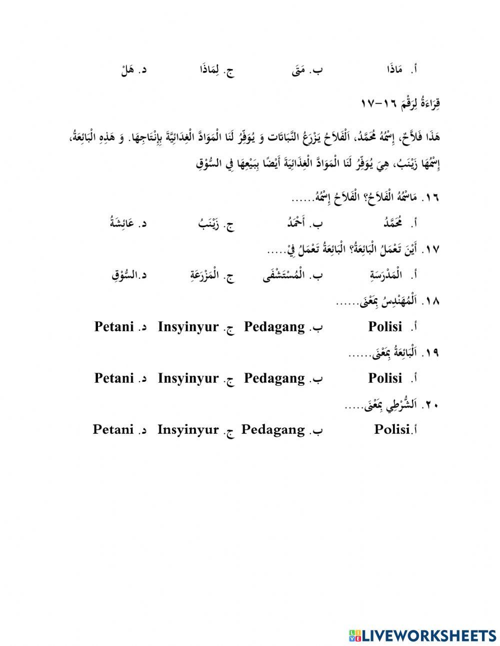 PUB Bahasa Arab