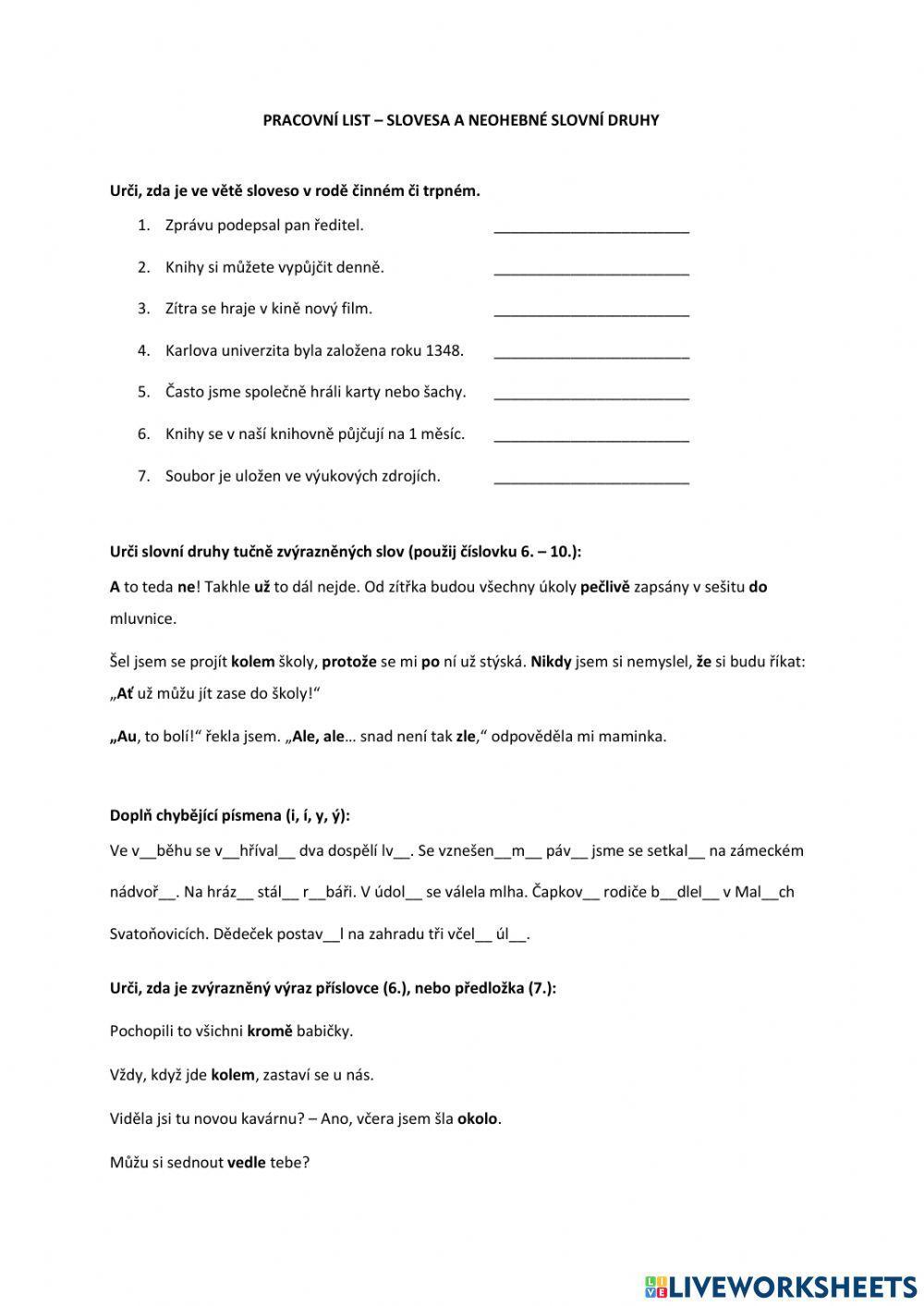 Neohebné slovní druhy