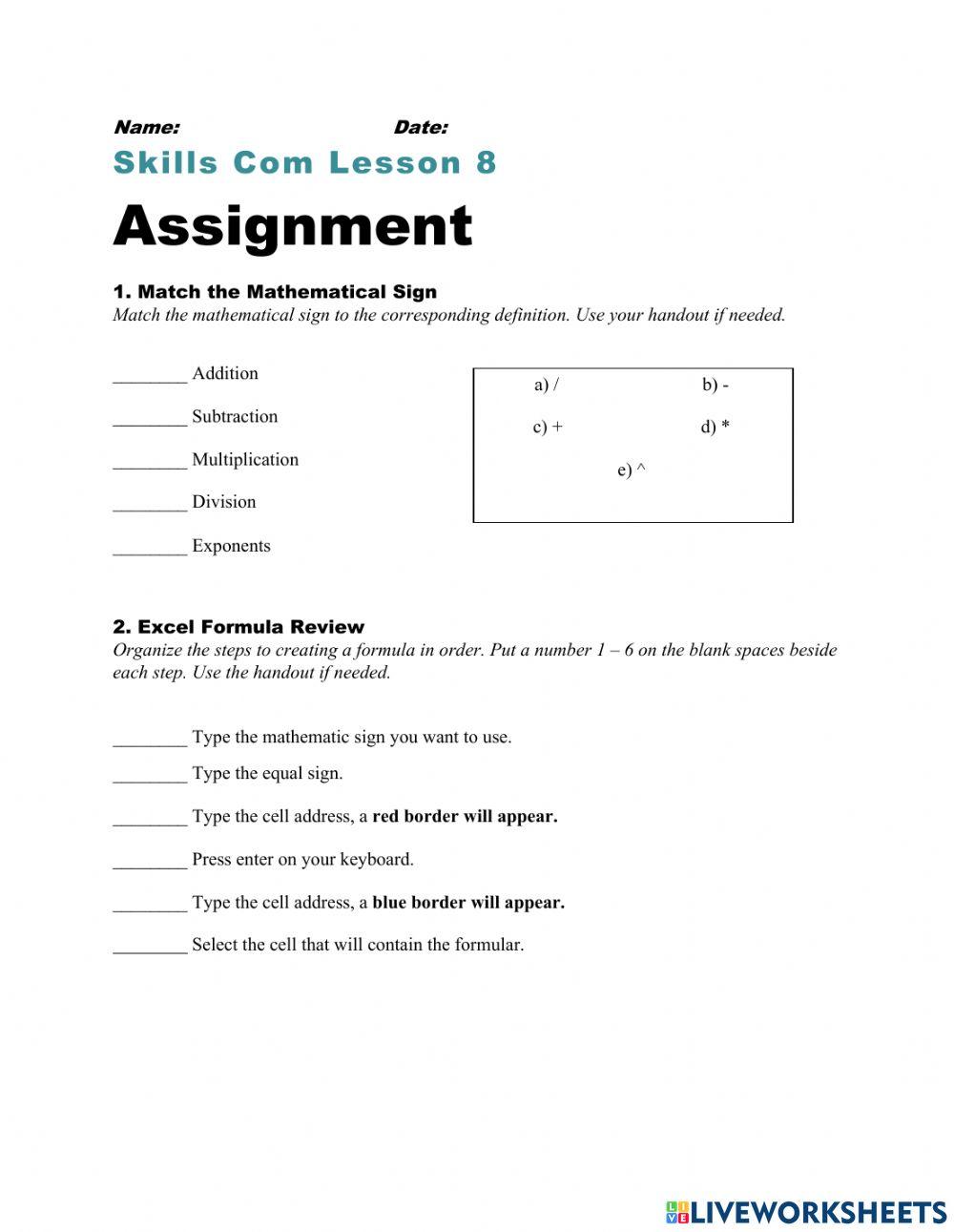 Skills Com Assignment 8