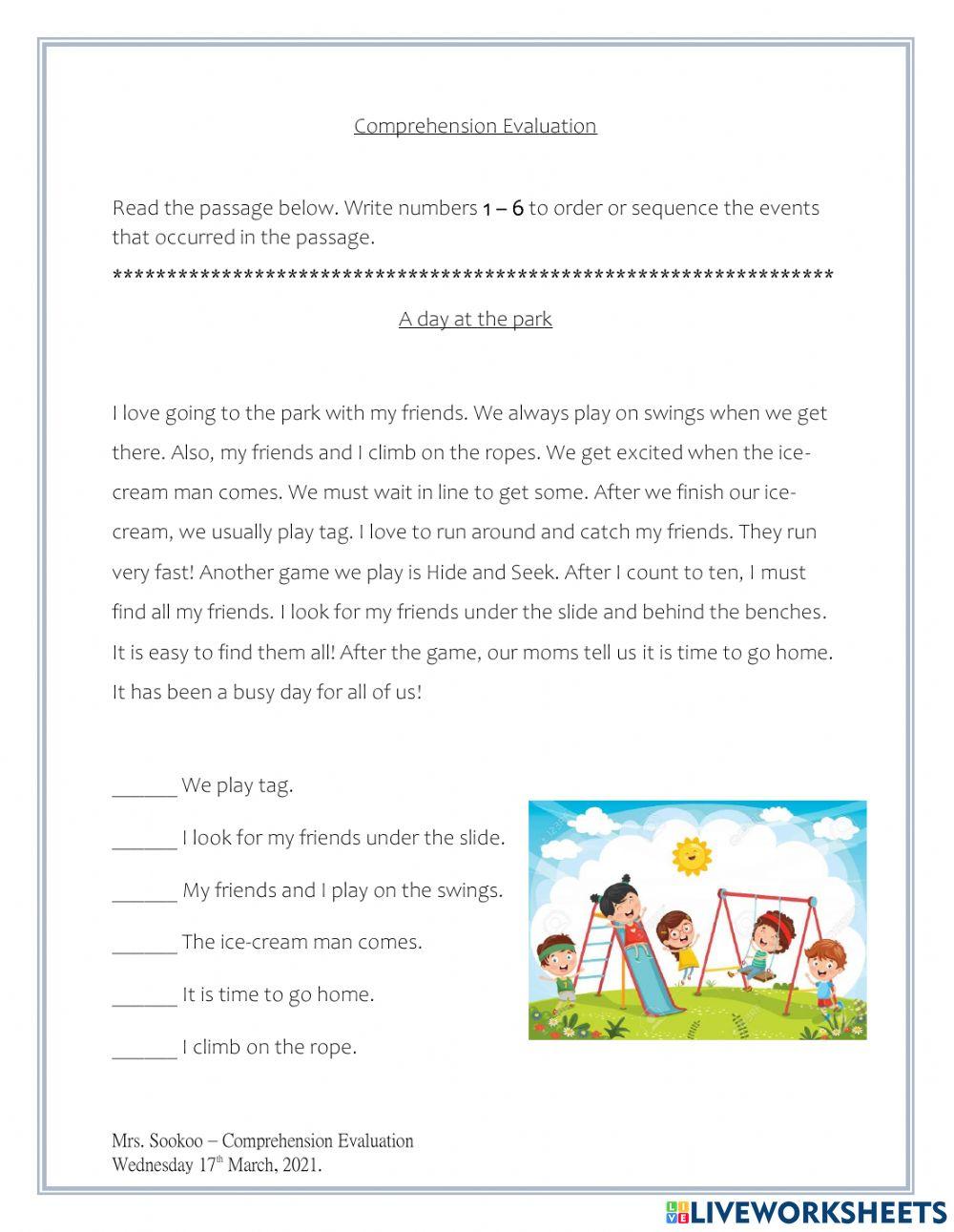 Comprehension Evaluation Term 2