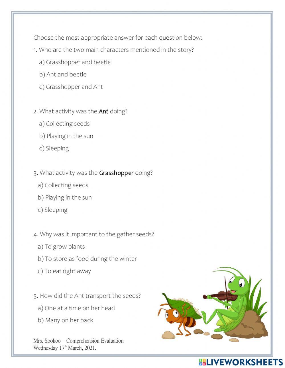 Comprehension Evaluation Term 2