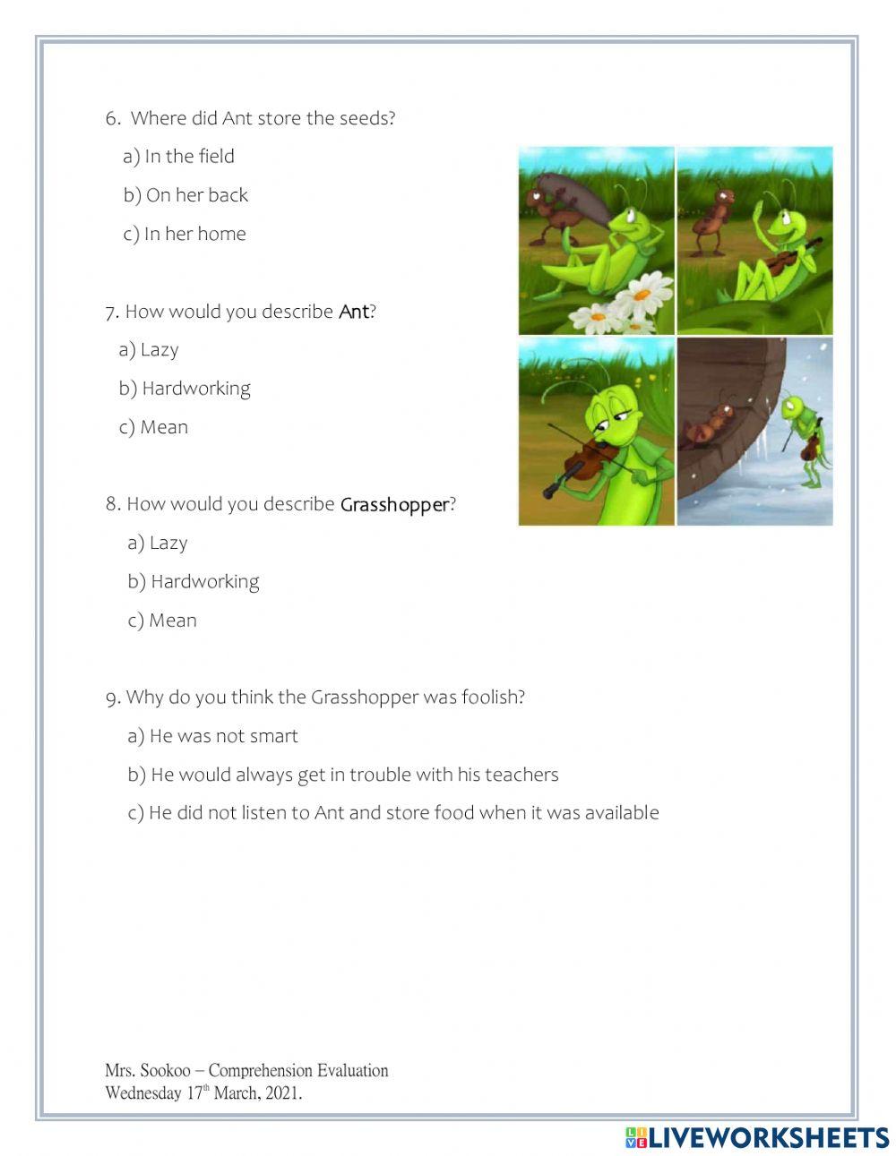 Comprehension Evaluation Term 2