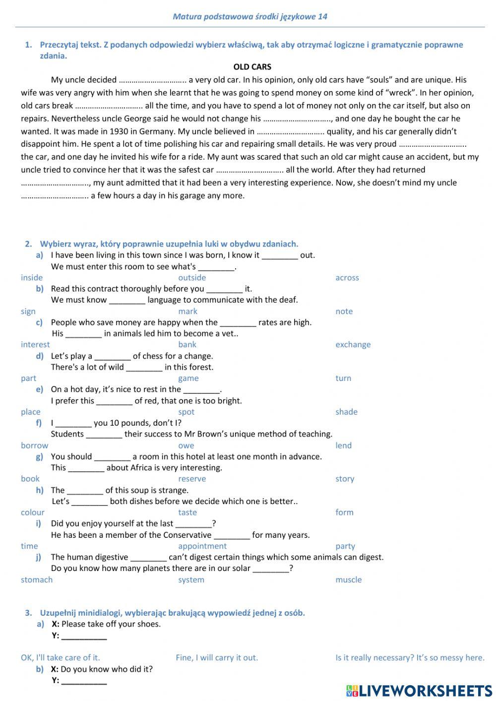 Matura podstawowa środki językowe 14