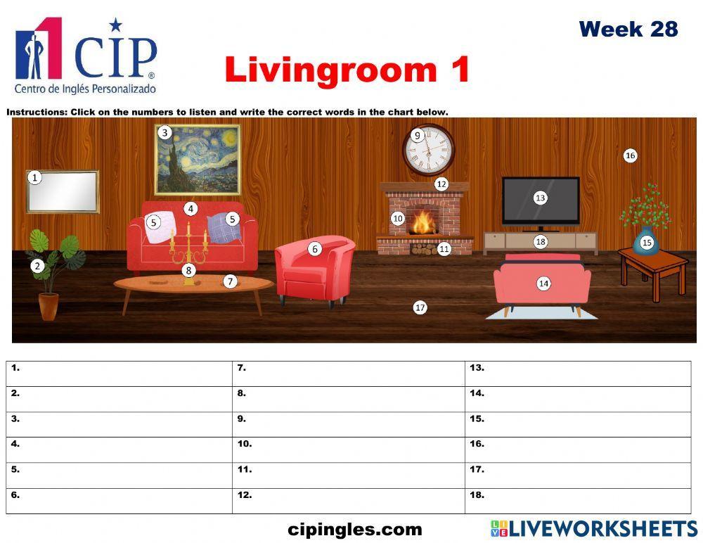 Verbs and Living Room 1 Week 28