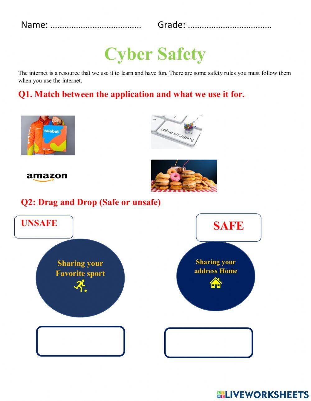 Cyber safety | Live Worksheets
