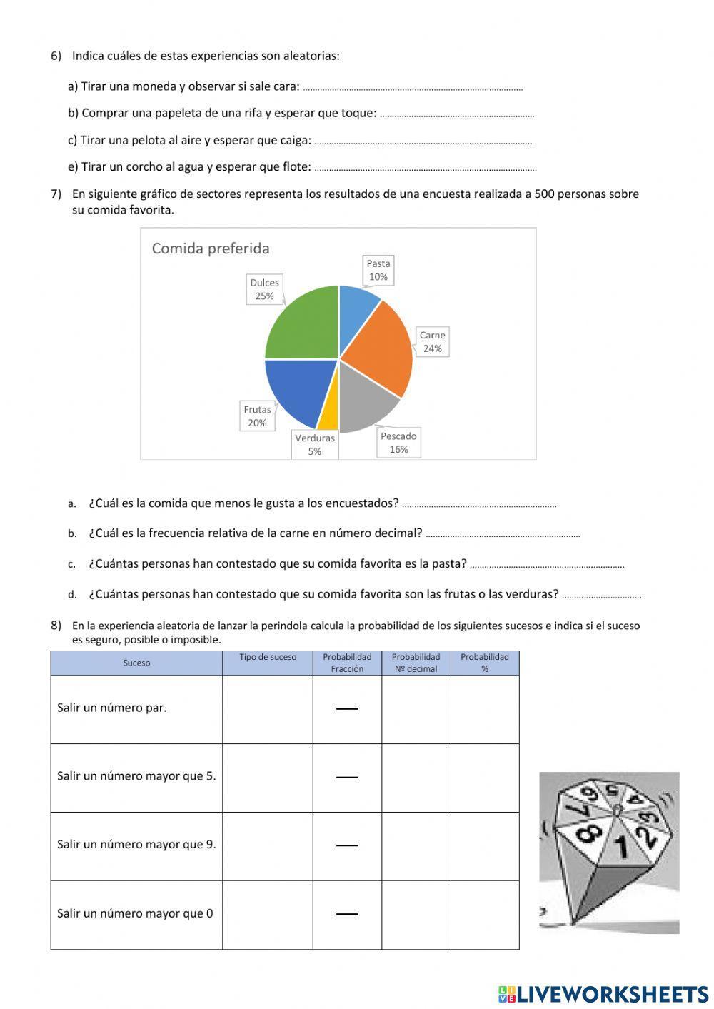 Estadística y probabilidad 6º de primaria.