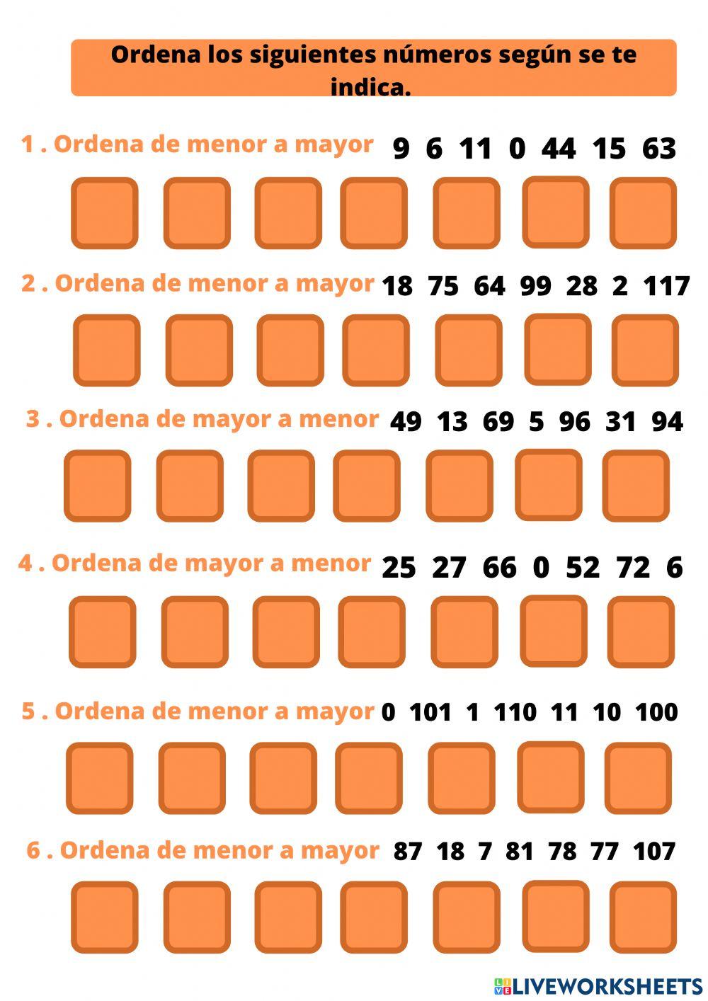 Ordenación numérica