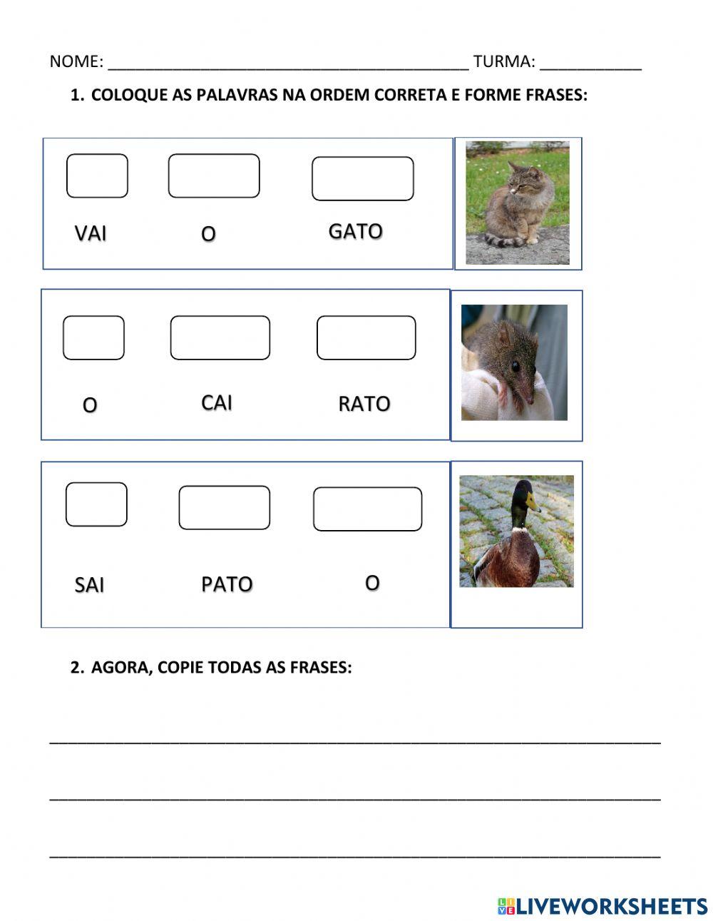 Formação de frases