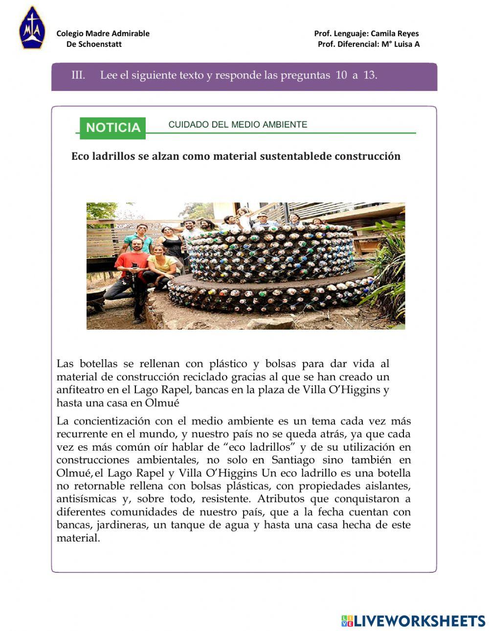 Evaluación Diagnóstica 8° lenguaje