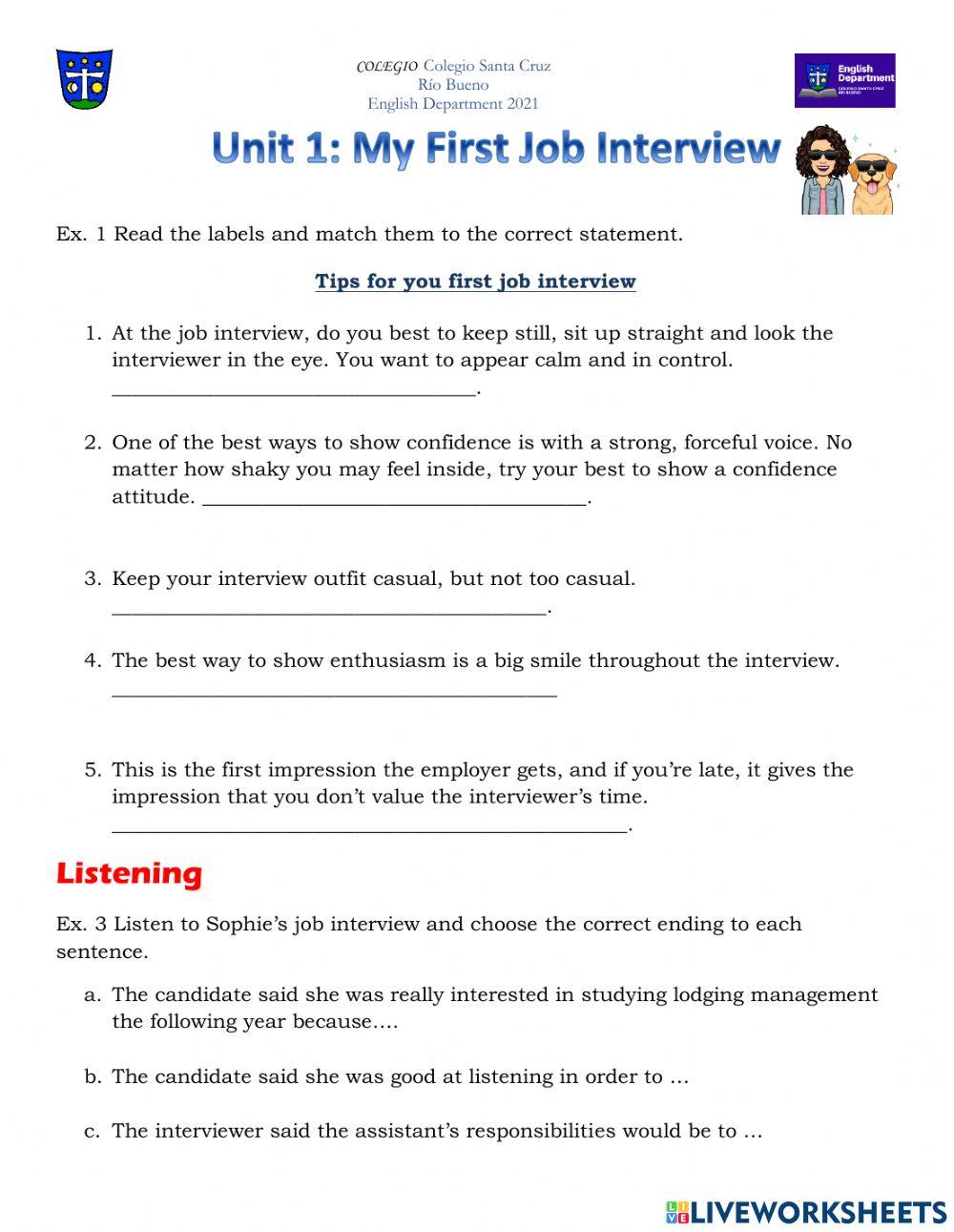 My fisrts job interview