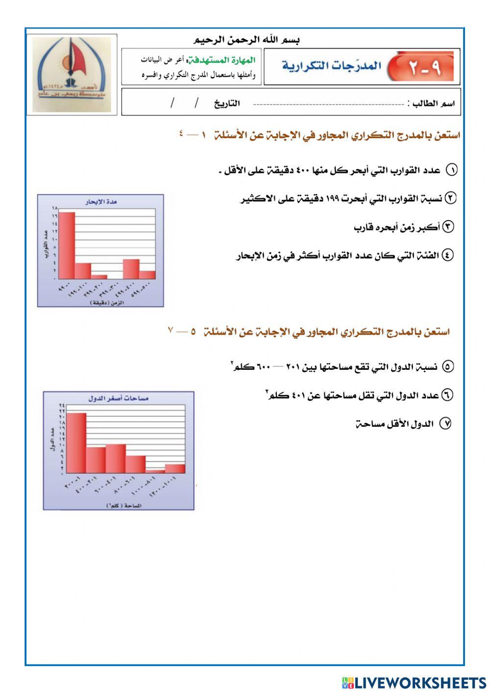 المدرج التكراري