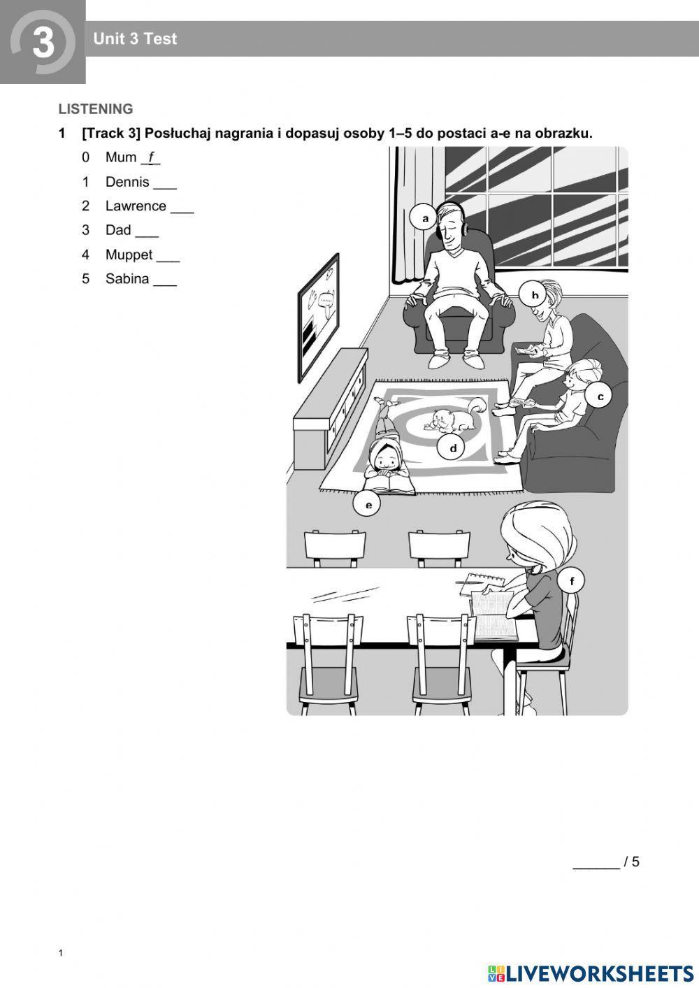 English Class A1+ Unit 3 Test 826024 | English Class A1+ Unit 3 Test | Wioletta