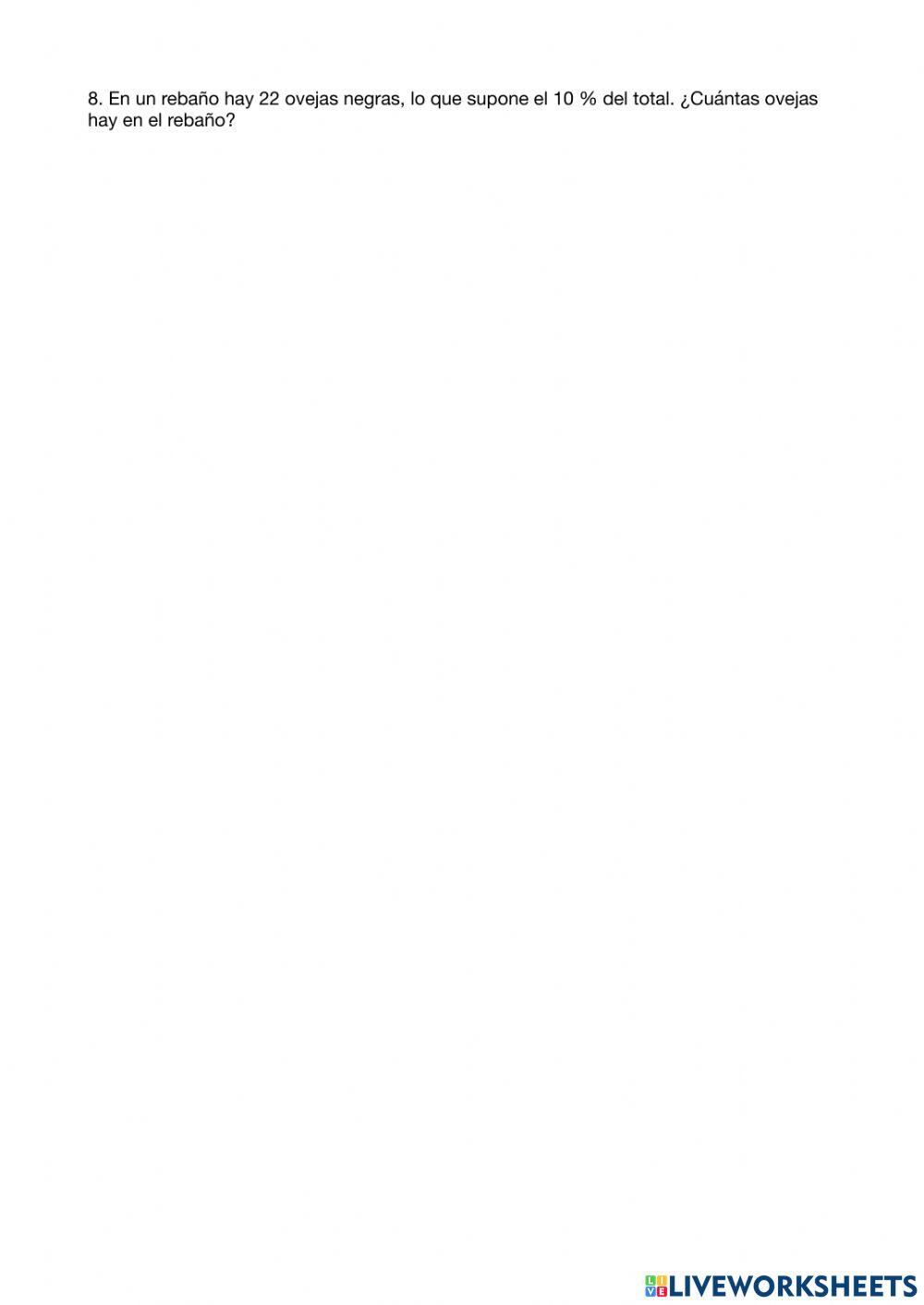 Proporcionalidad y porcentajes