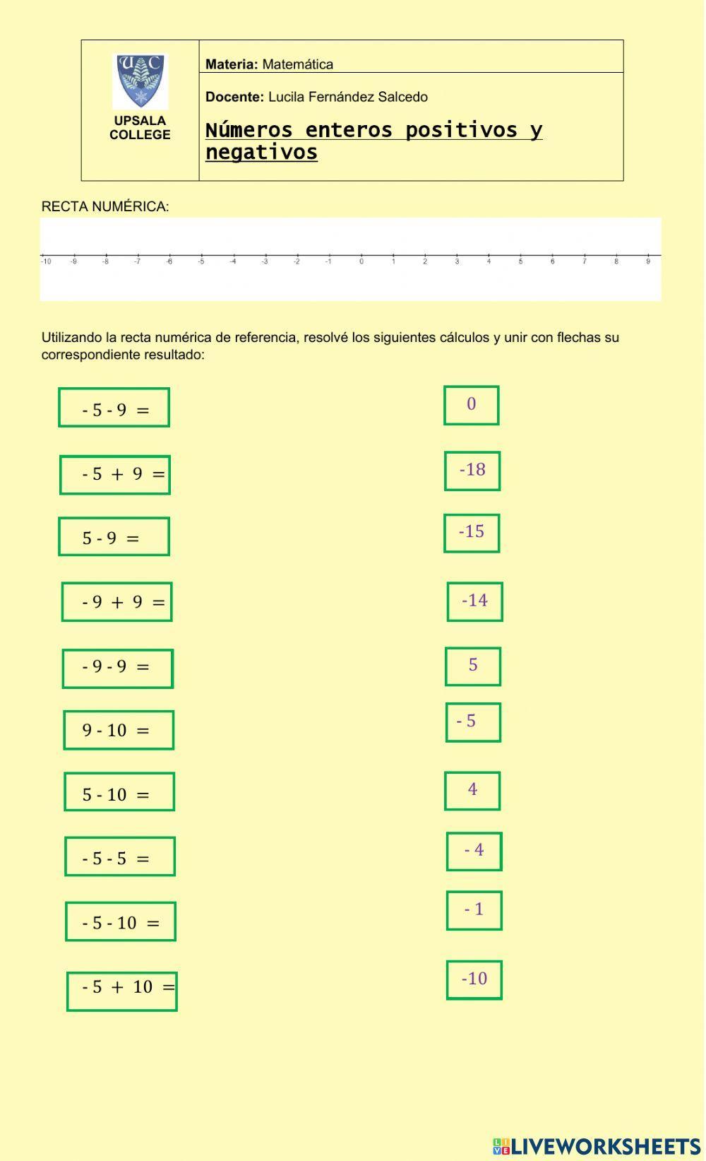 Sumas y restas de enteros