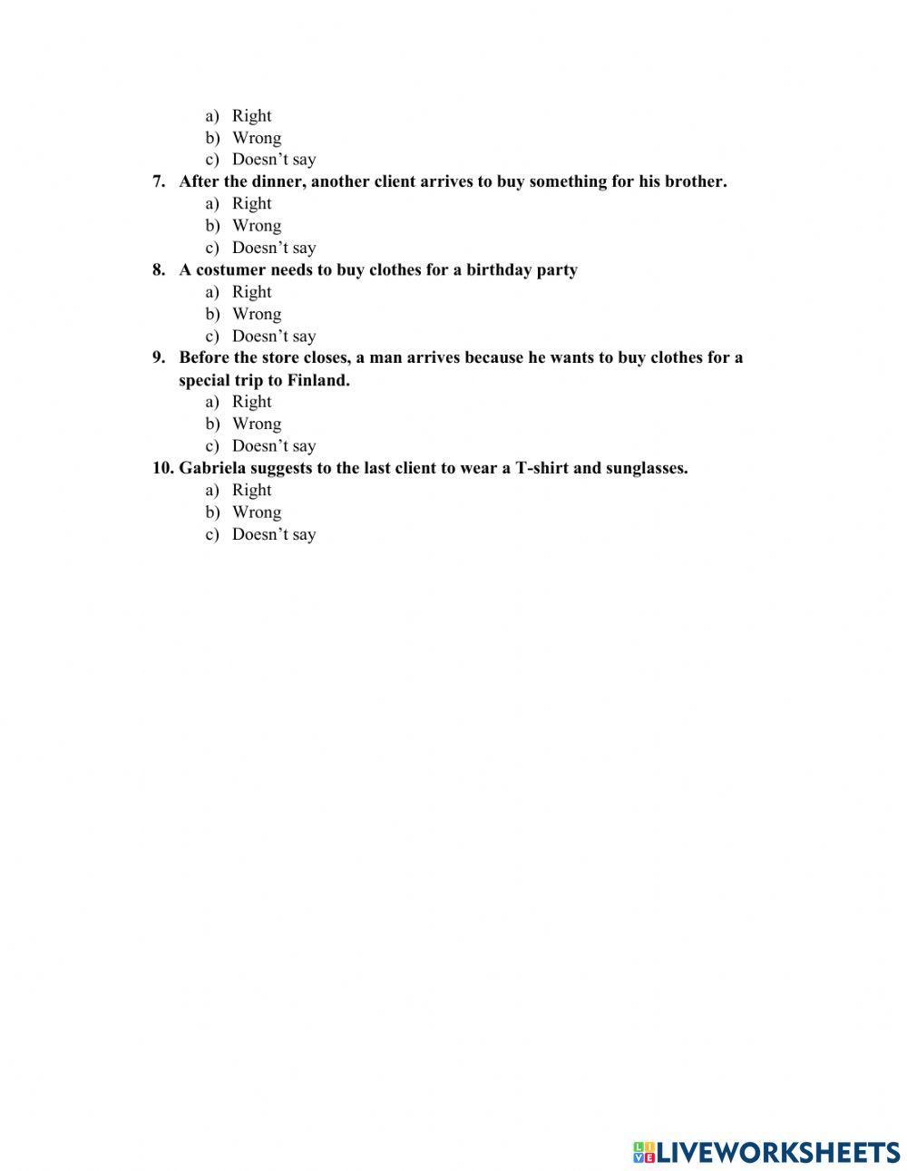 Reading comprehension