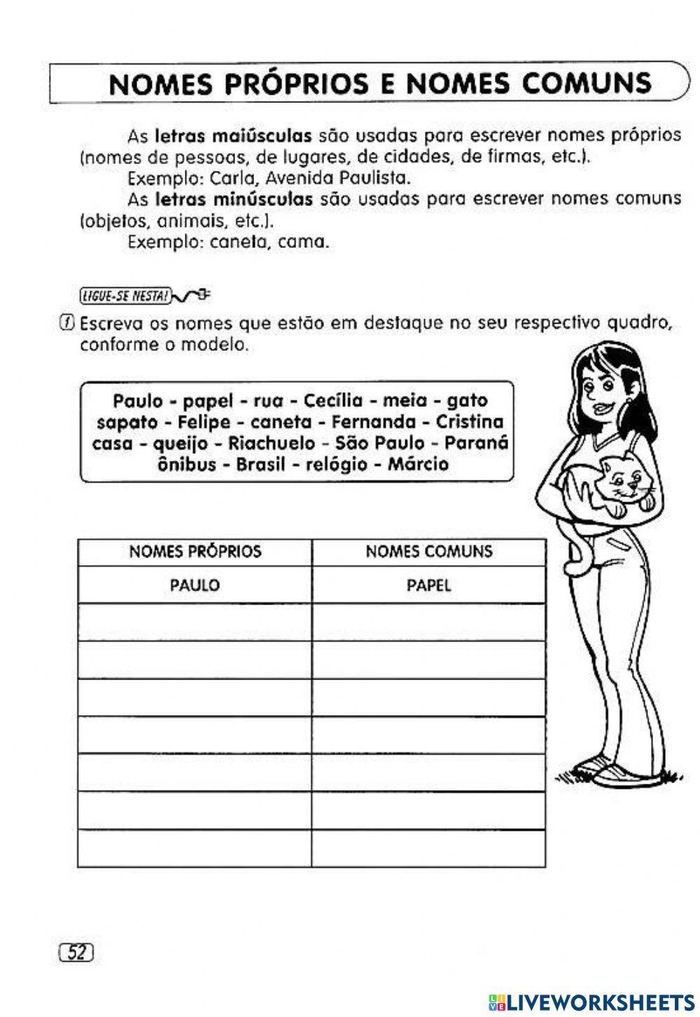 Atividade sobre letras maiúsculas e minúsculas