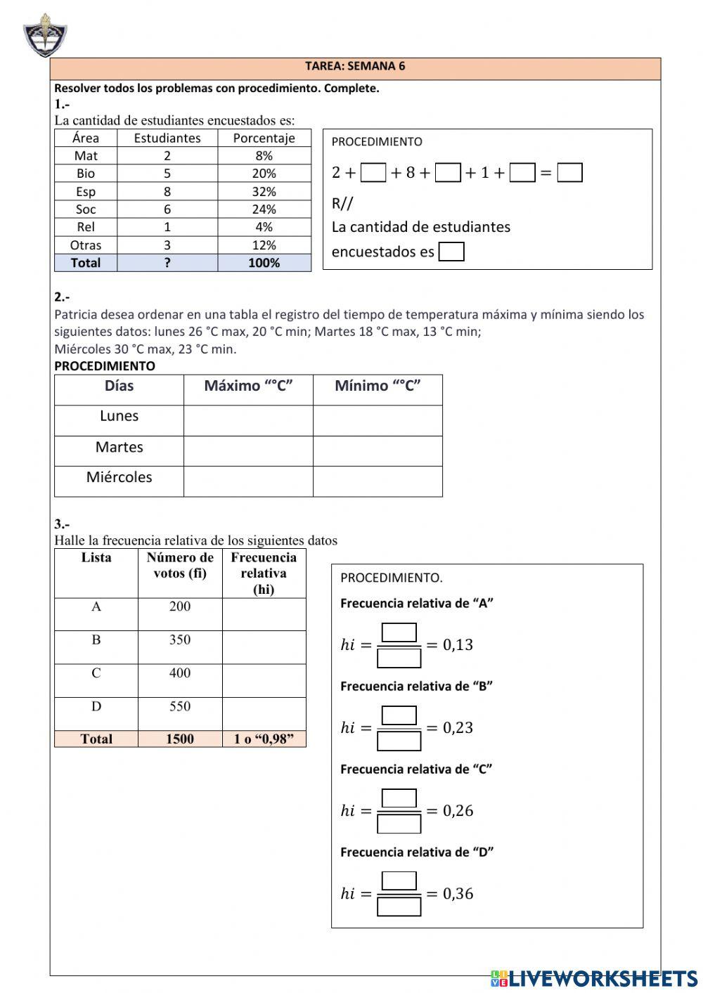 Tablas - Frecuencias