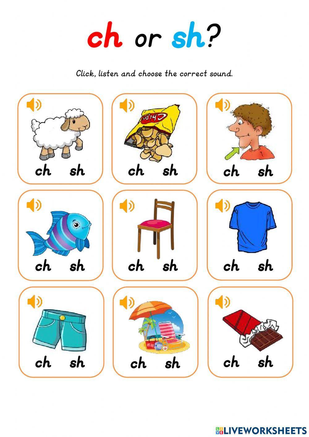 Phonics: ch - sh