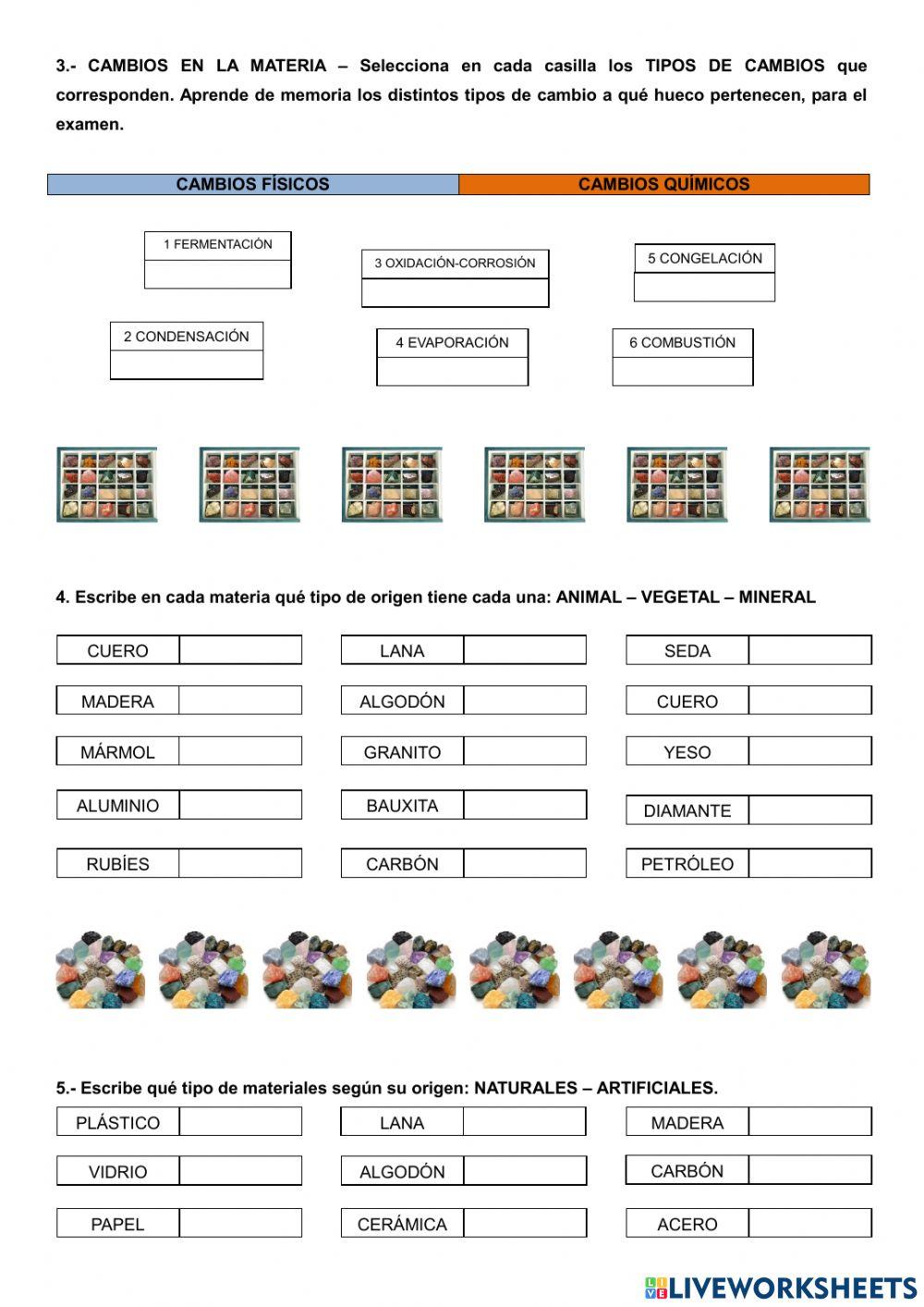 La materia y los materiales