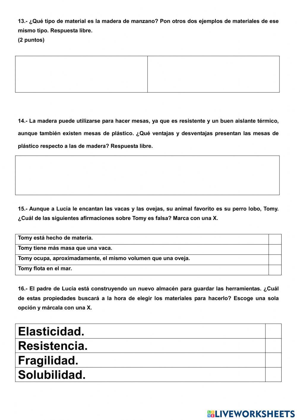 La materia y los materiales