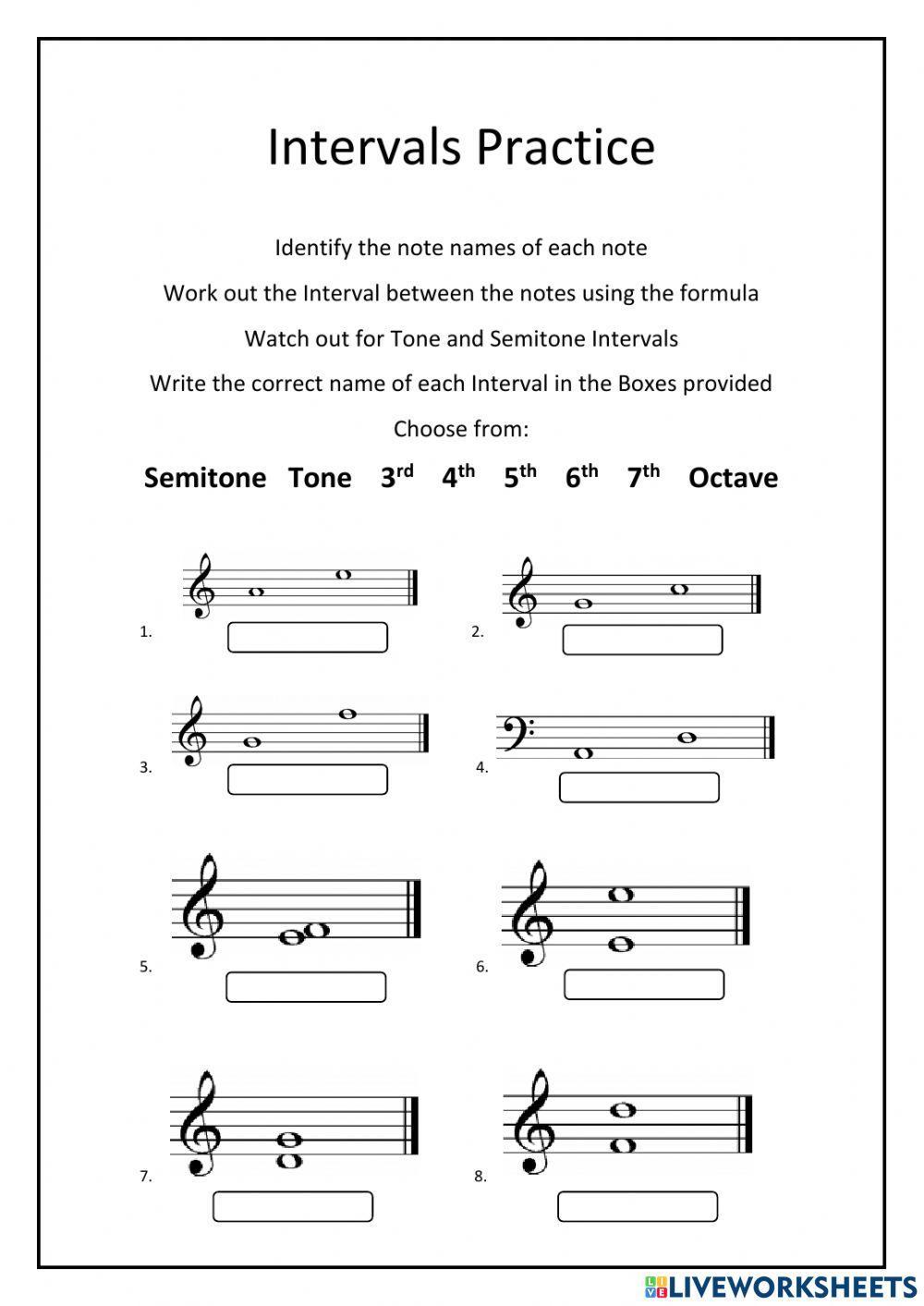 826471 Intervals Practice musiko LiveWorksheets
