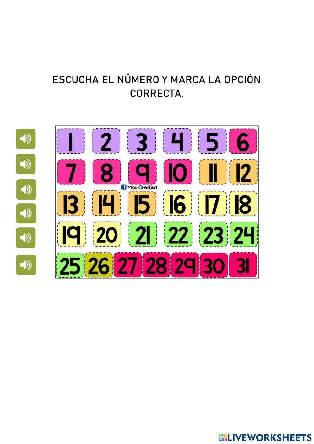 Numeros hasta el 31