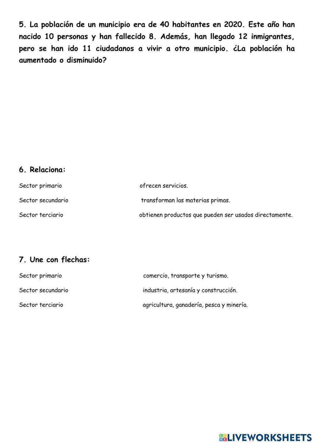 La población y las actividades económicas.