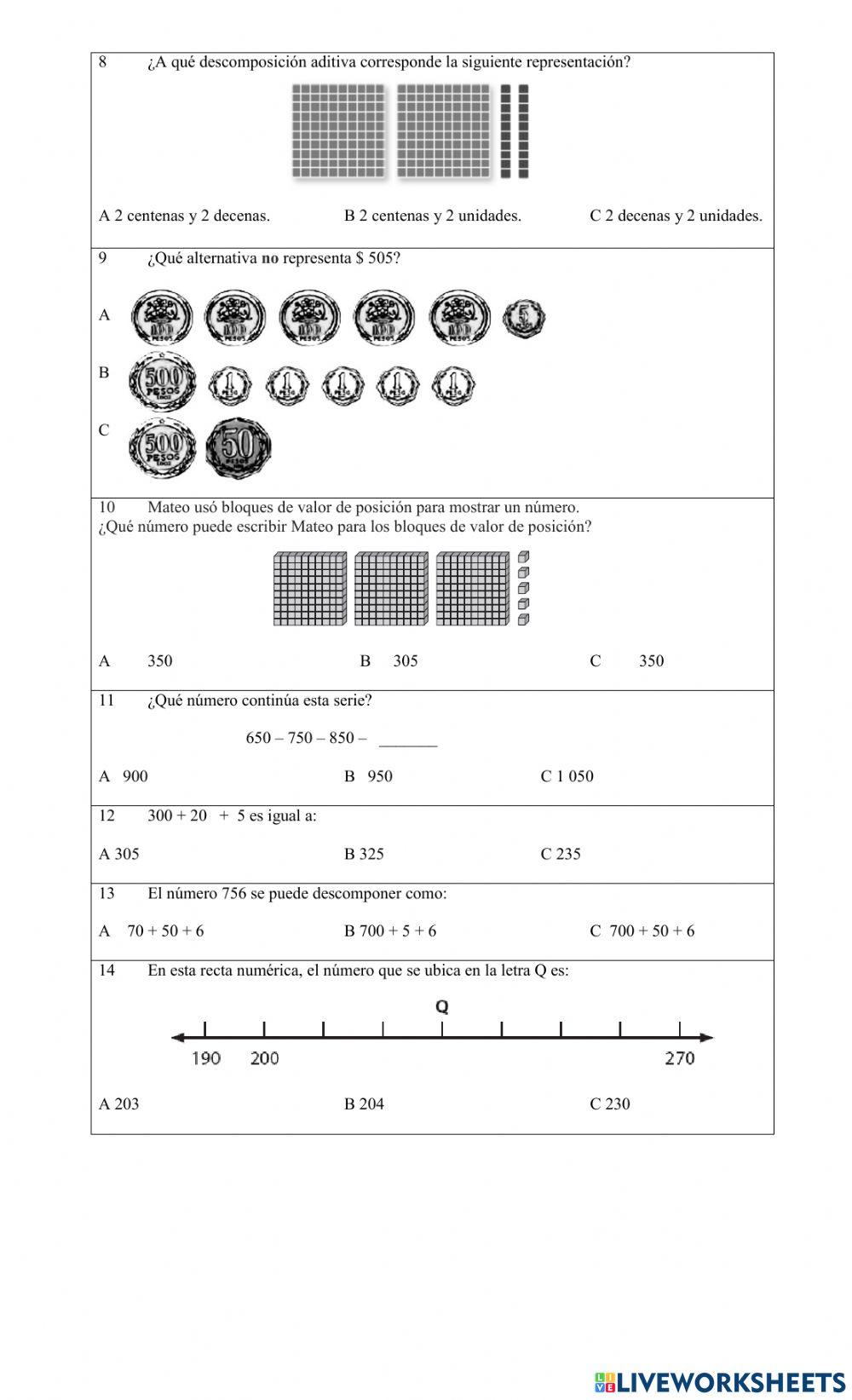 Números hasta el 1000