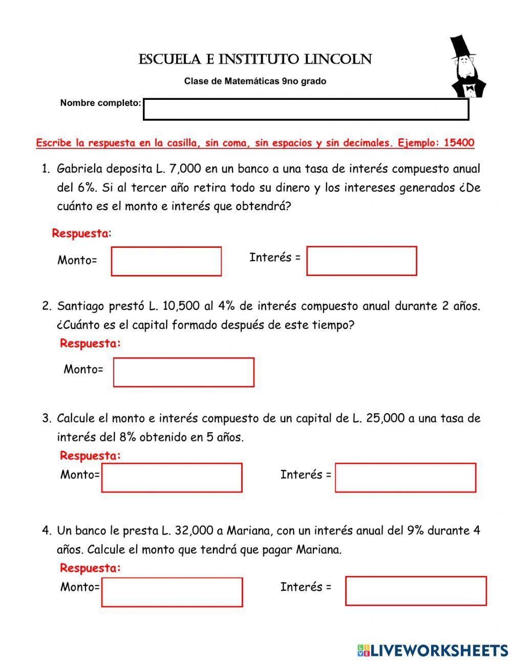 Resolución de problemas: Interés compuesto