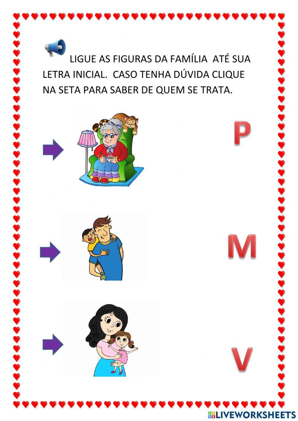Família online exercise for Educação Infantil Live Worksheets