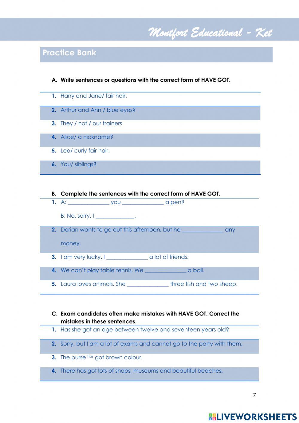 KET GRAMMAR UNIT 1.1