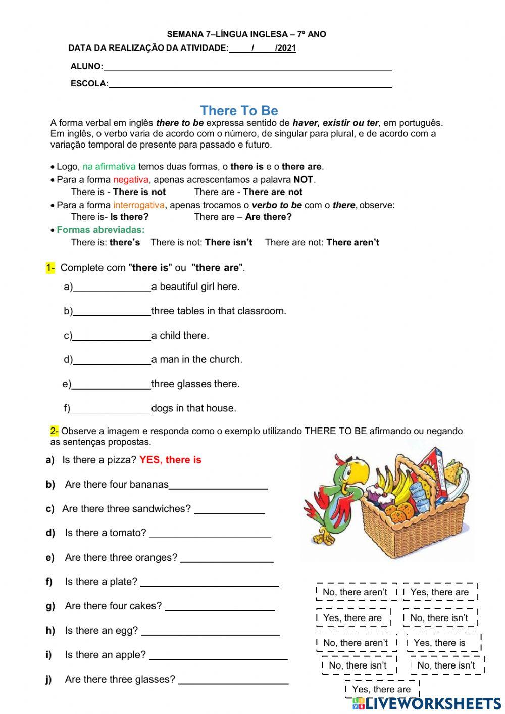 7° ano - INGLÊS - SEMANA 7