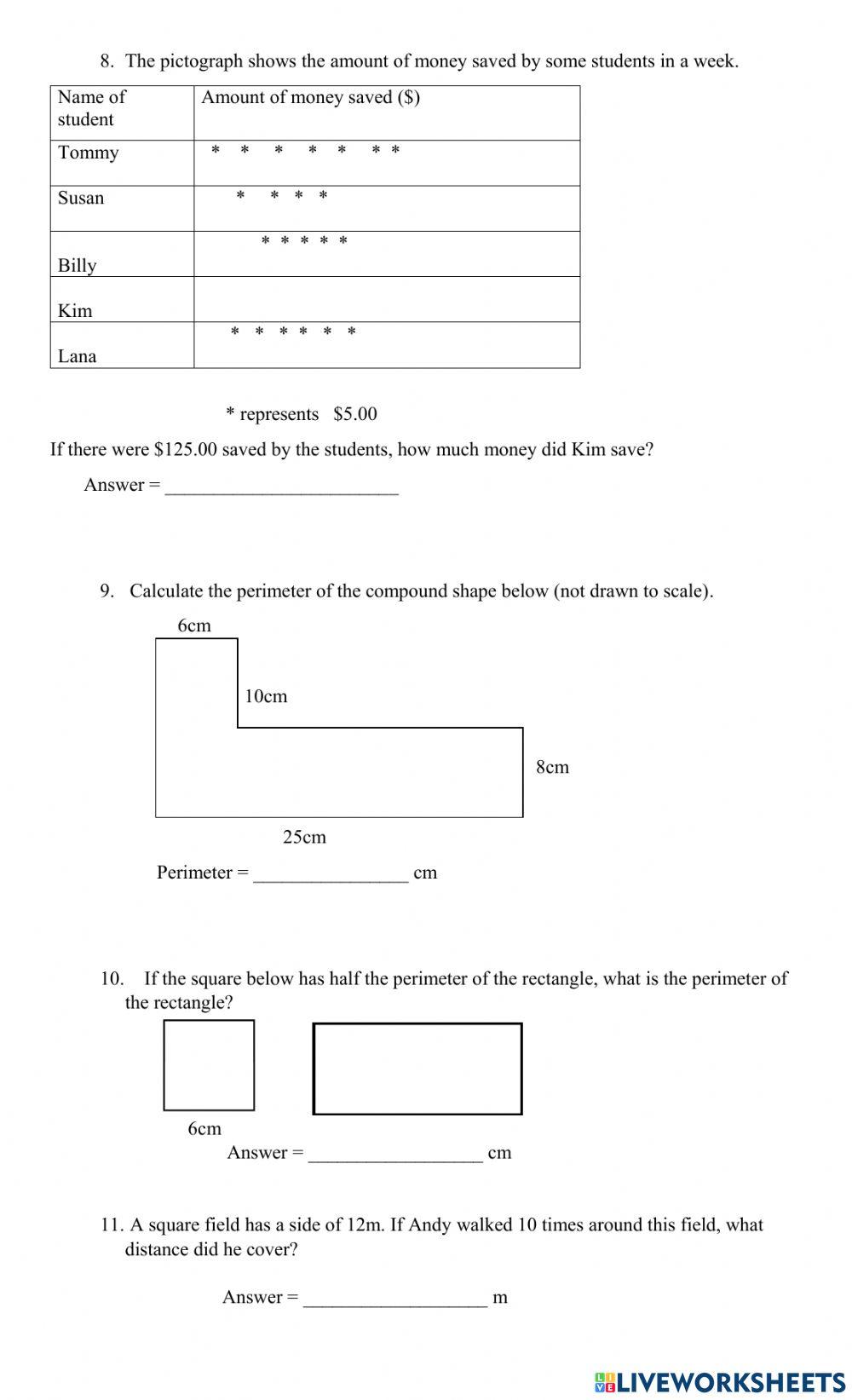 Math Worksheet 826940 | Karlene Antoine-Miller | Live