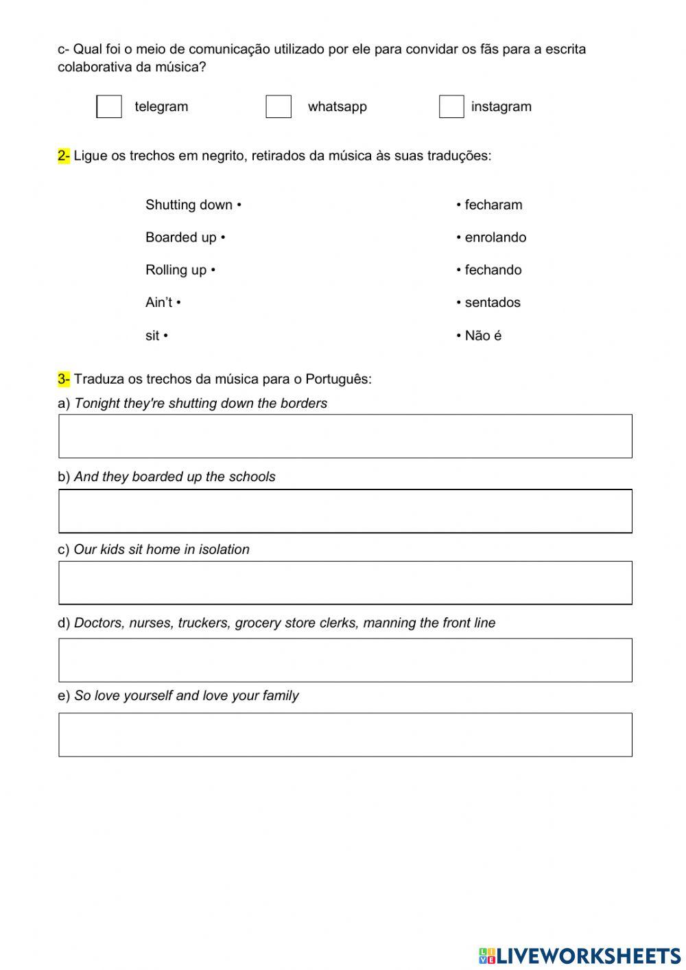 8° ano - INGLÊS - SEMANA 7