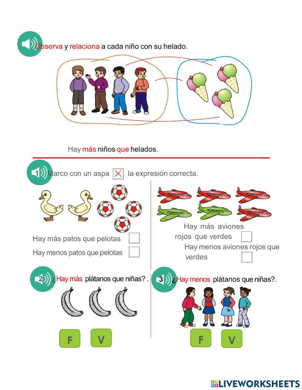 Tantos como, más que, menos que