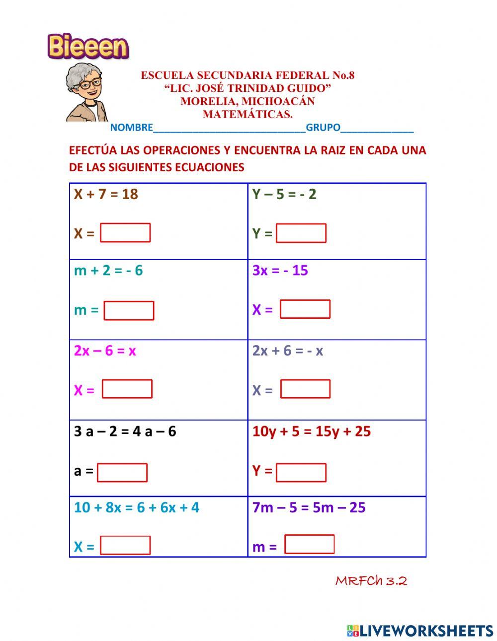 Ecuaciones de primer grado