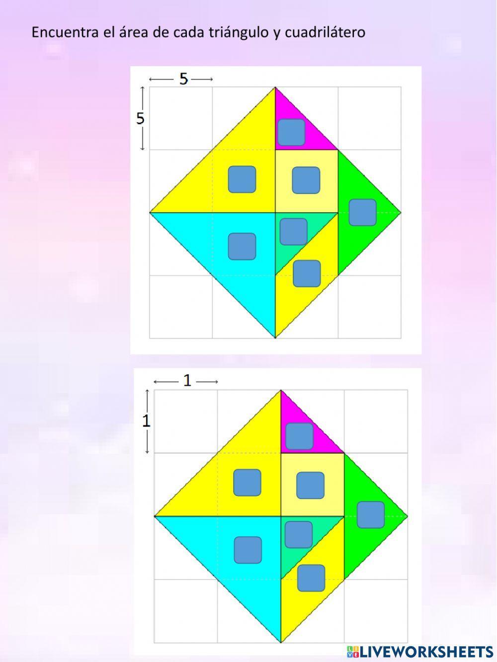 Área de triángulos y cuadriláteros