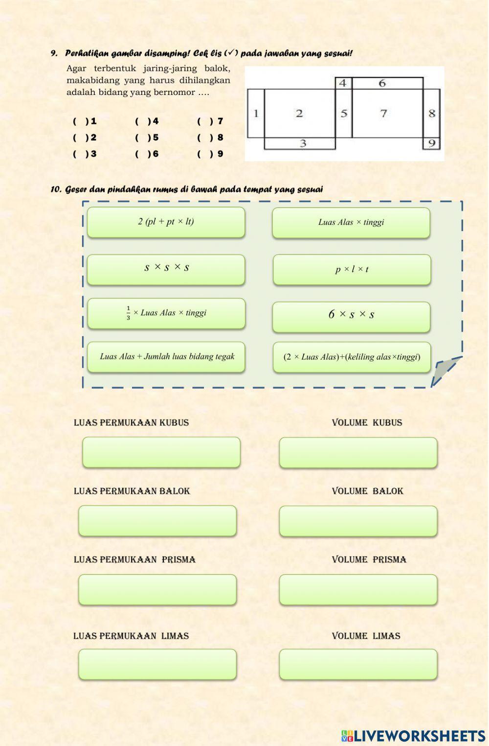 Lkpd Bangun Ruang Sisi Datar kelas 8