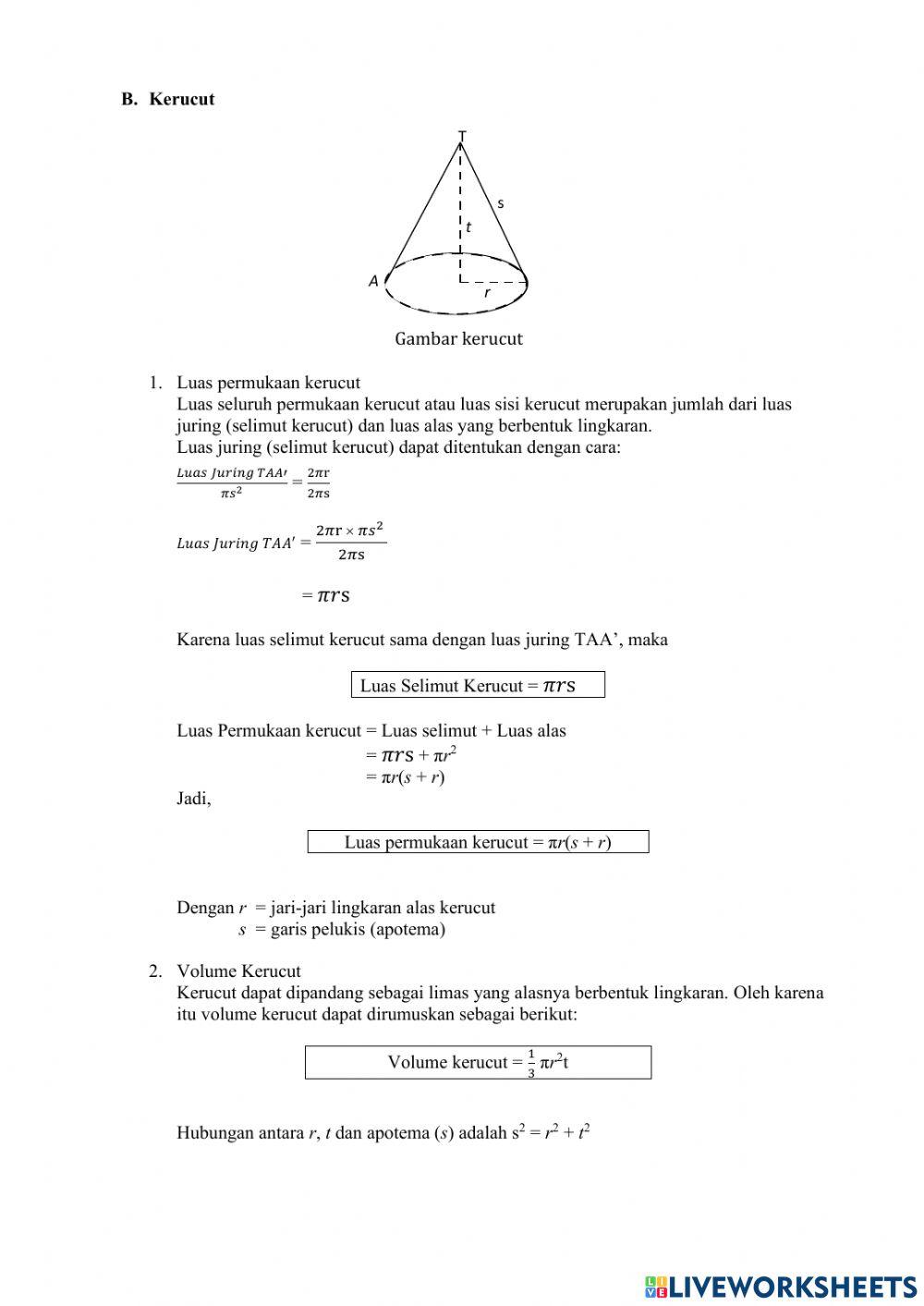 LKPD Digital Bangun Ruang Sisi Lengkung