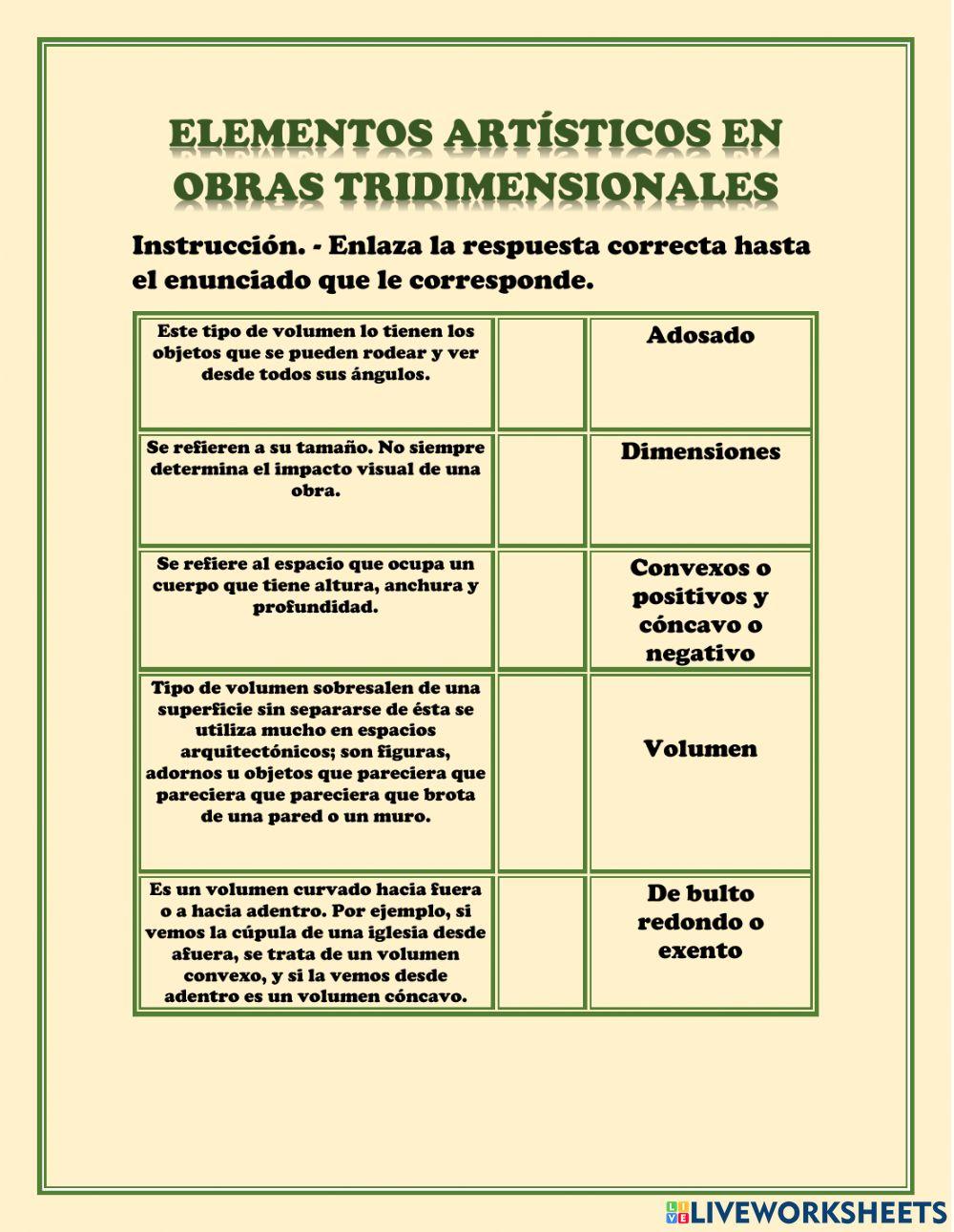 Elementos artísticos en obras tridimensionales