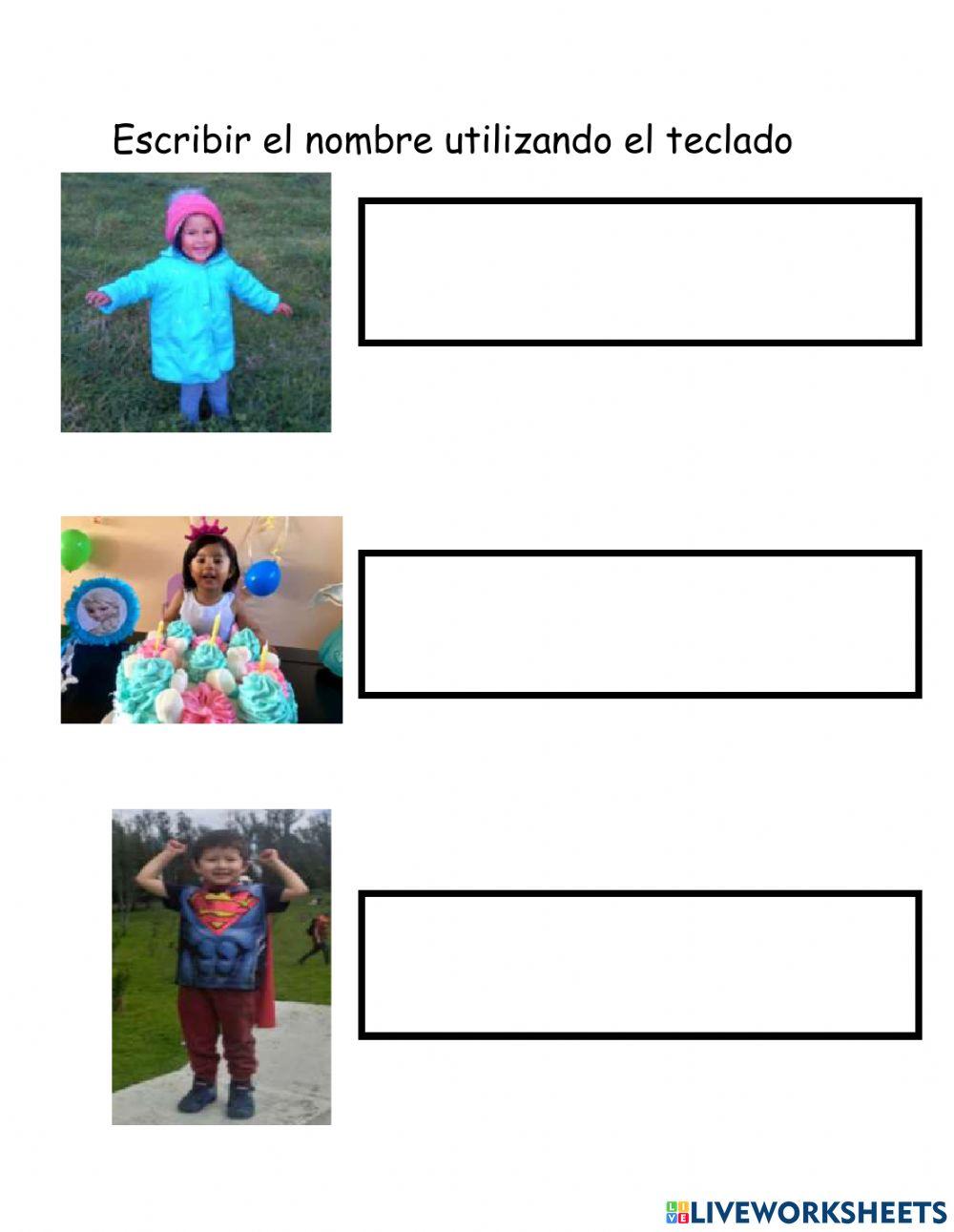 Escribir los nombres