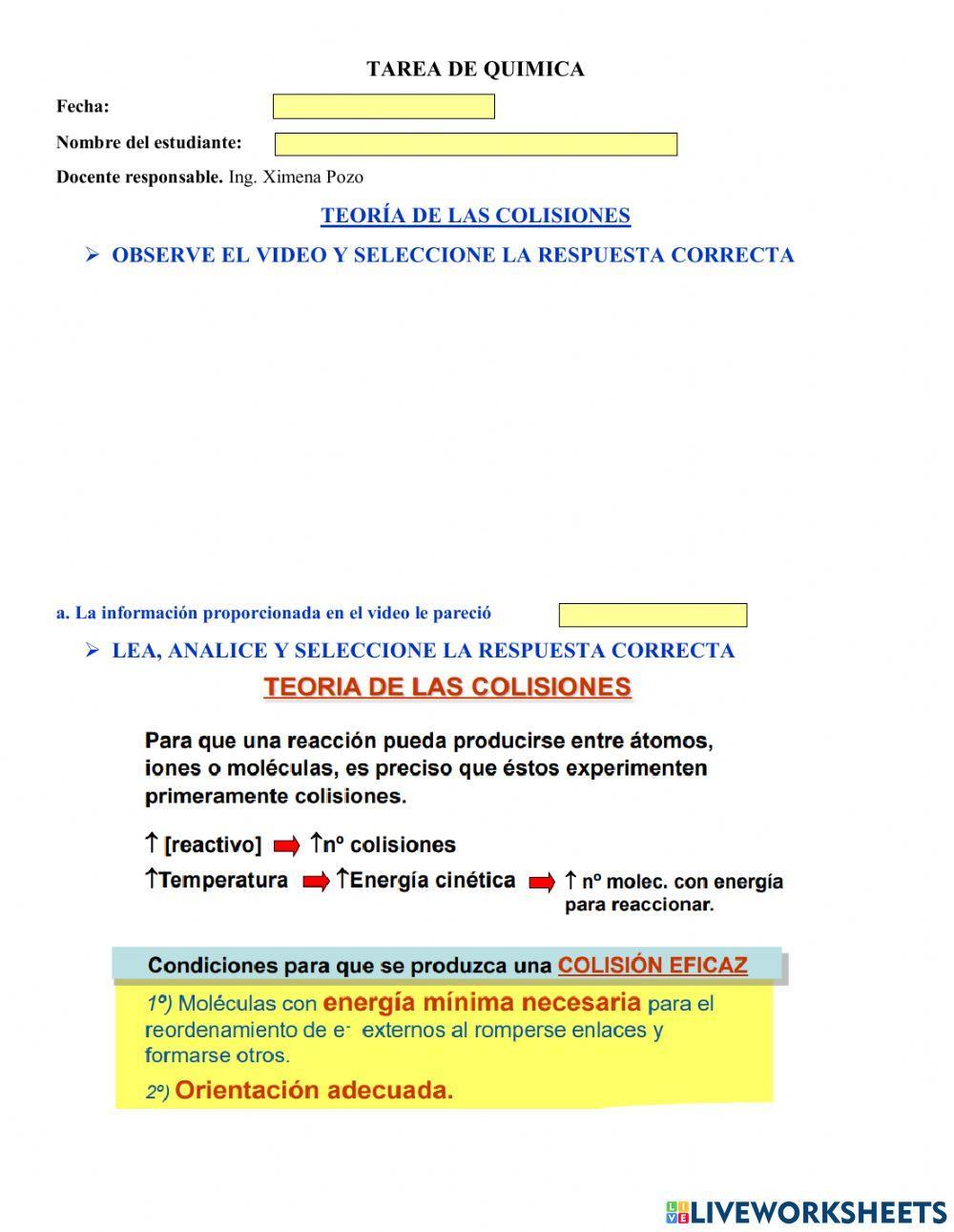 Teoría de las colisiones