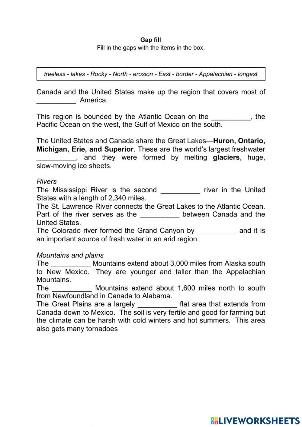827360 | USA geography | Framor | LiveWorksheets