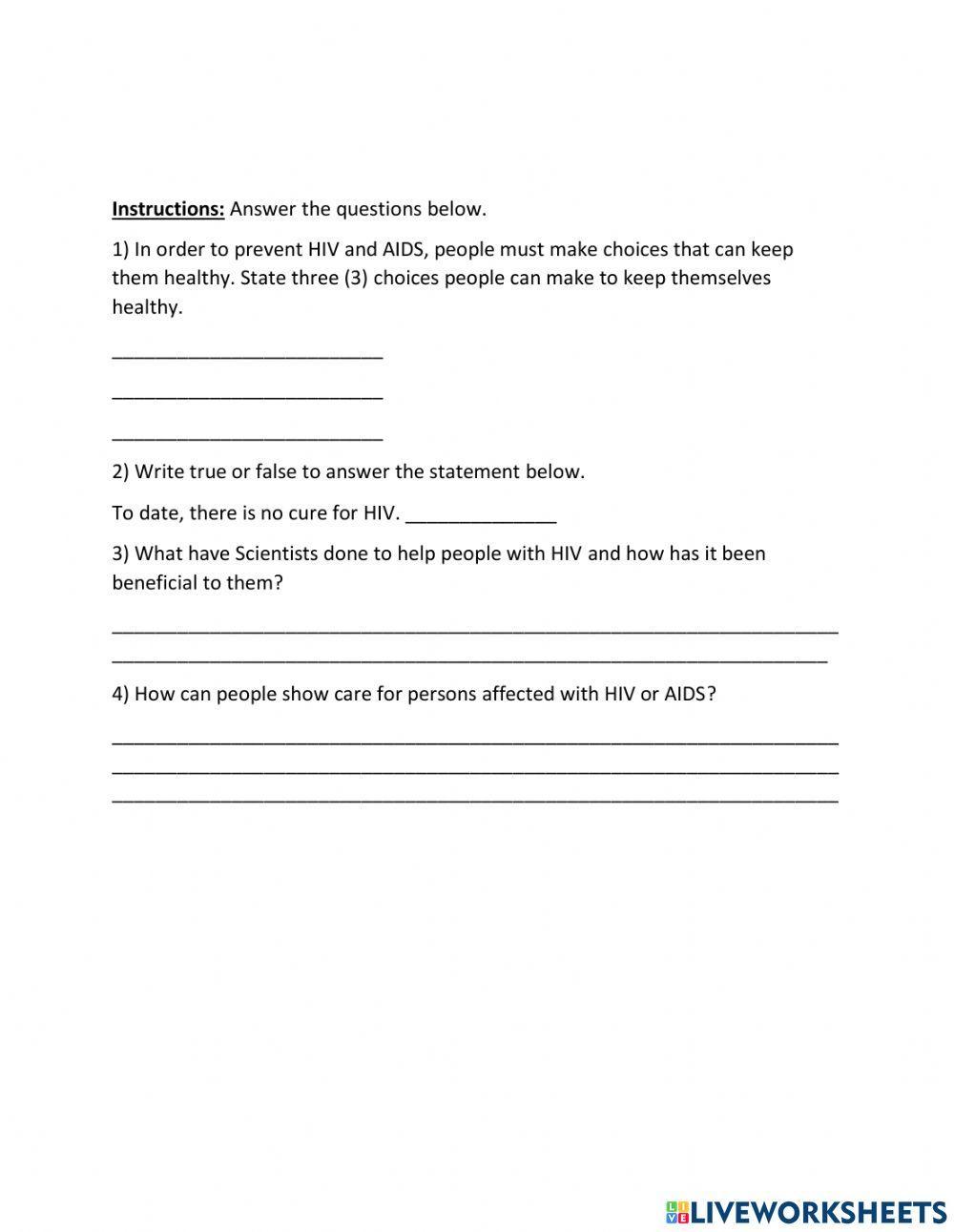 Prevention, Treatment and Caring for Persons with HIV