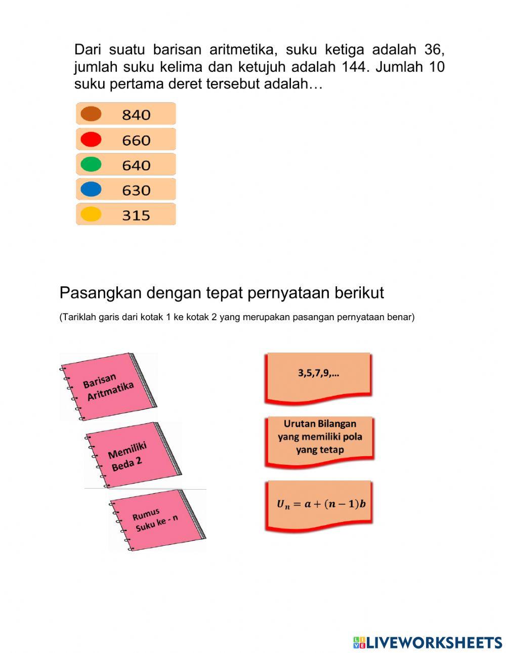 E-LKPD Barisan Aritmatika
