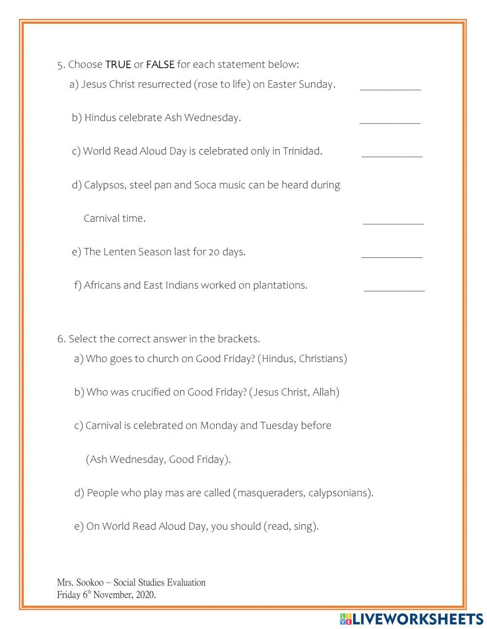 Social studies evaluation Term 2