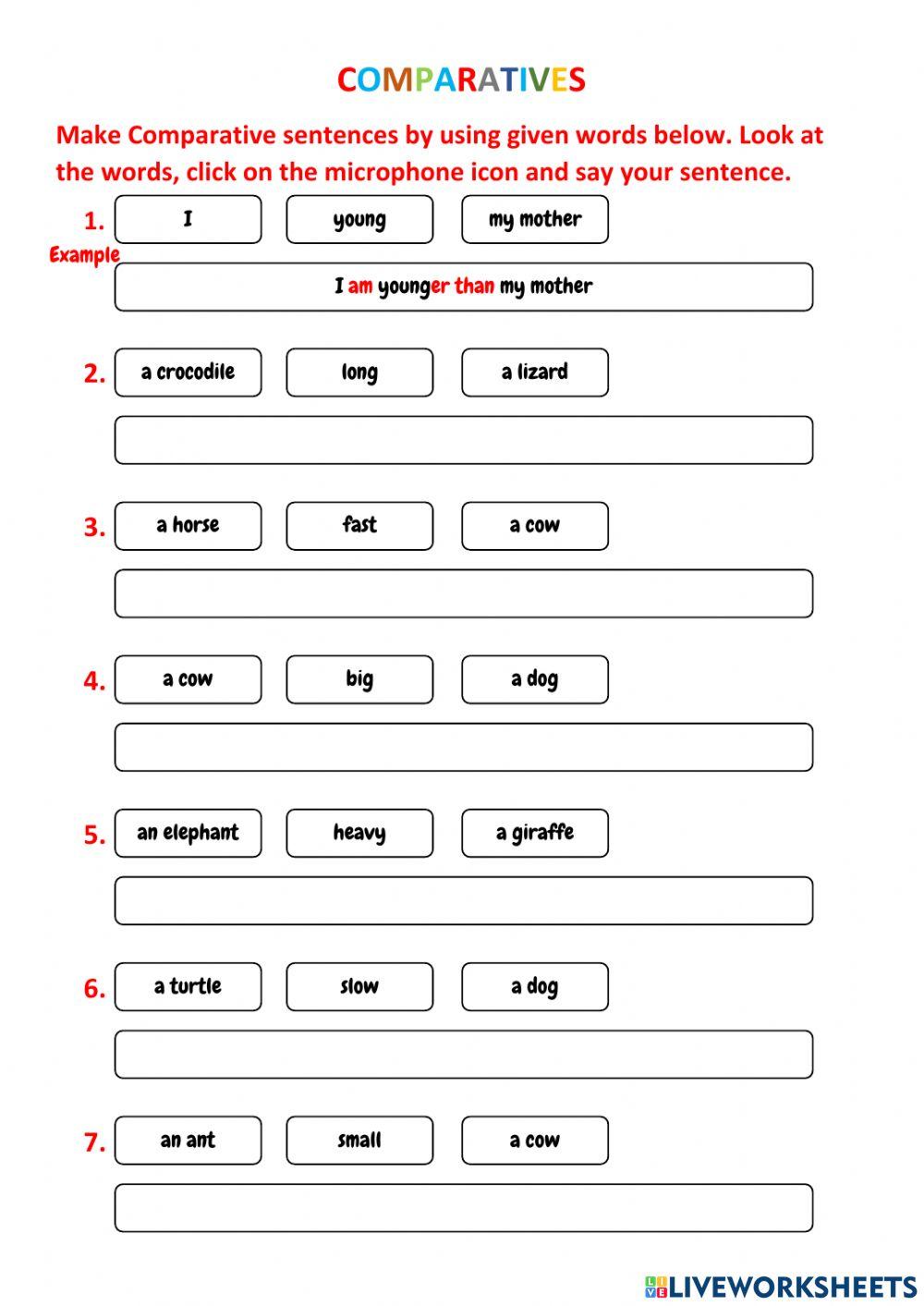 Comparative Speaking Comparative Speaking