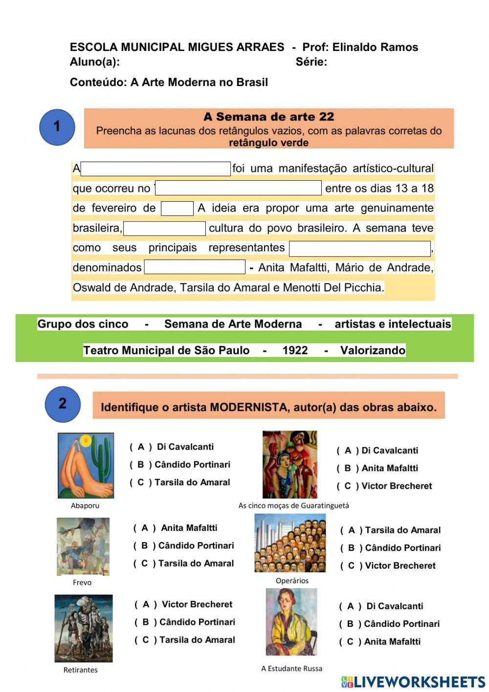 Arte - Modernismo no  Brasil