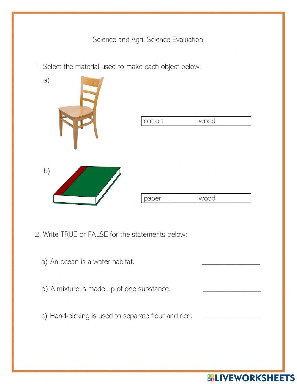 Science-Agri. Science Evaluation Term 2