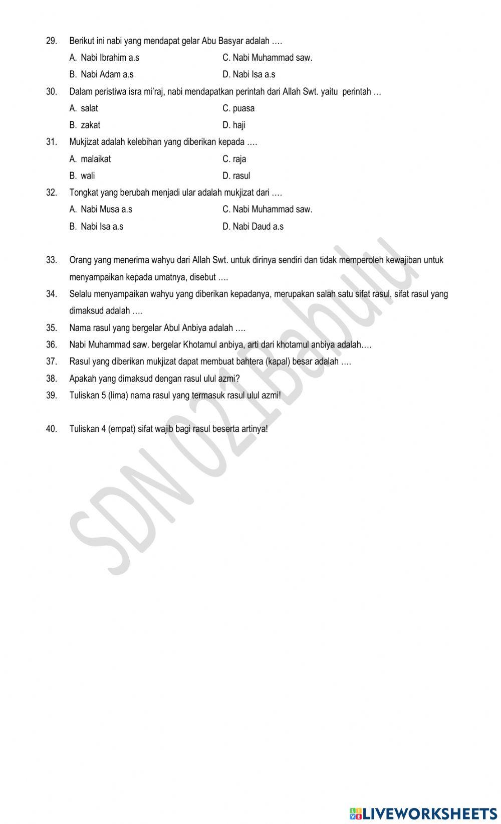 Uts pai kls 5 semester 2